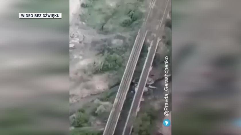 Ukraińcy wysadzili most kolejowy na kontrolowanej przez Rosjan trasie. Nagranie 