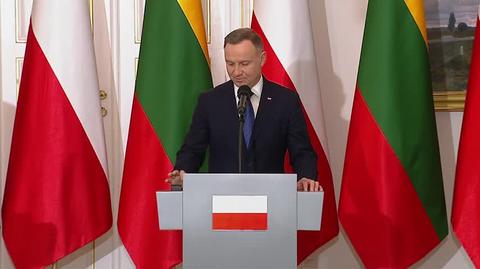 Andrzej Duda podczas spotkania z prezydentem Litwy Gitanasem Nausedą