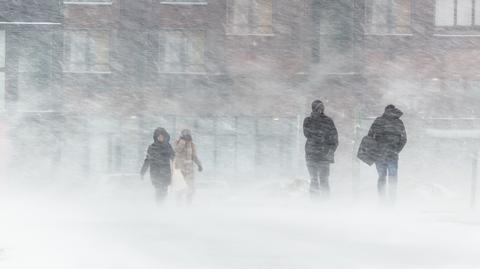 Burza śnieżna w Warszawie