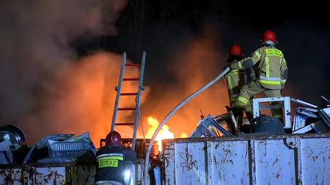 Pożar składowiska elektrośmieci w Kiełczowie