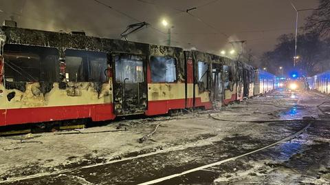 Pożar w zajezdni tramwajowej w Gdańsku