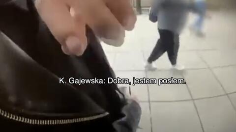 Interwencja policji wobec posłanki Gajewskiej. Nagrania z policyjnych kamer