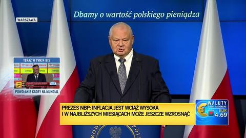 Prezes NBP Adam Glapiński o obecnym poziomie stóp procentowych w Polsce (wypowiedź z 10 listopada 2022)