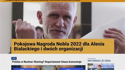 Paweł Łatuszka o decyzji komitetu noblowskiego