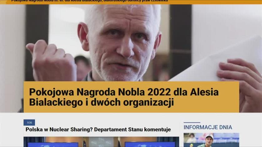 Paweł Łatuszka o decyzji komitetu noblowskiego