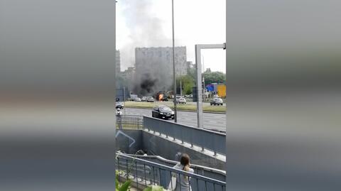 Pożar samochodu w Alejach Jerozolimskich
