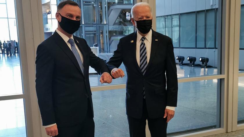 Andrzej Duda and Joe Biden at the NATO summit in Brussels