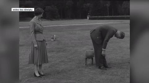 Wakacje Elżbiety II w Balmoral w 1955 roku. Na nagraniach widoczne psy królowej