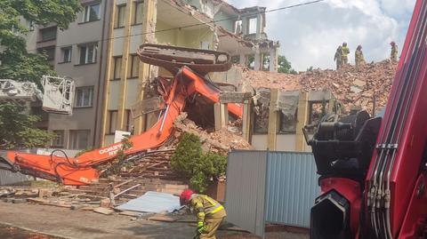 Wypadek podczas rozbiórki budynku przy ulicy Śniadeckich w Kielcach
