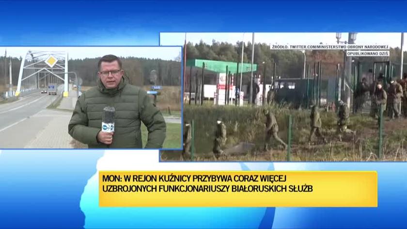 W rejonie Kuźnicy przybywa uzbrojonych funkcjonariuszy białoruskich. Relacja reportera TVN24