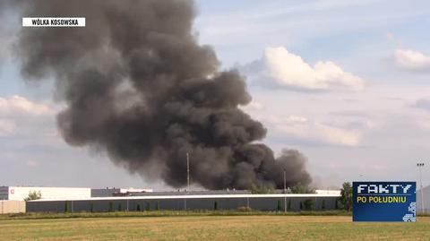Pożar hali targowej w Wólce Kosowskiej. Strażak o akcji