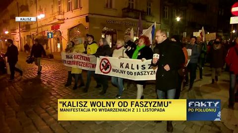 Pokojowa demonstracja w Kaliszu po wydarzeniach z 11 listopada 