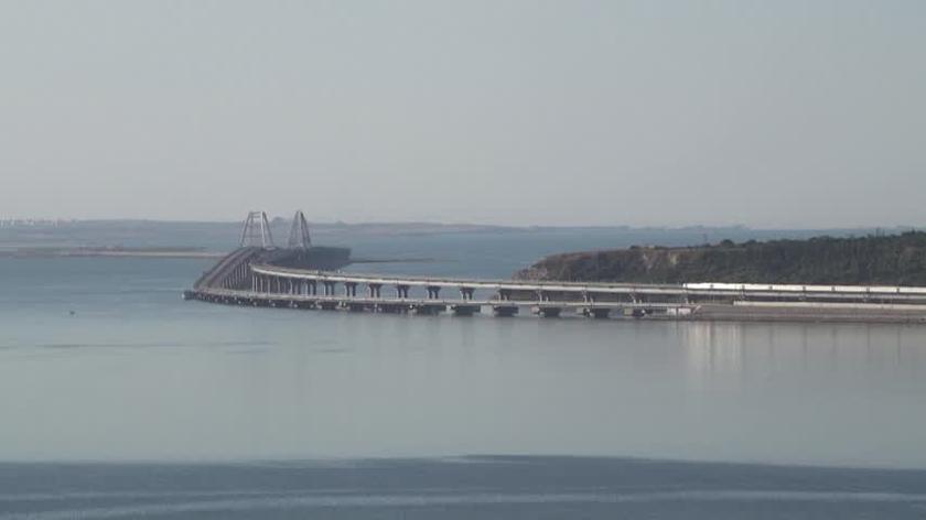Most Krymski na nagraniu z 17 lipca 2023 roku