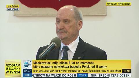 Macierewicz o tragedii w Smoleńsku