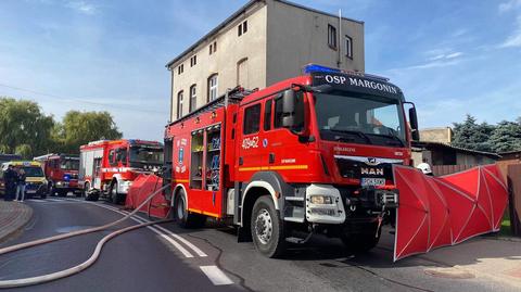 Margonin, Boczna: Pożar w budynku dwukondygnacyjnym, nie żyje jedna osoba