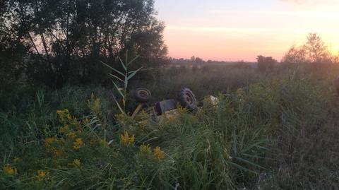 Rolnik zjechał kombajnem do rowu melioracyjnego i znalazł się pod wodą. Nie żyje