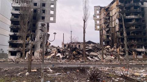 Obraz zniszczeń dokonanych przez Rosjan w Borodziance