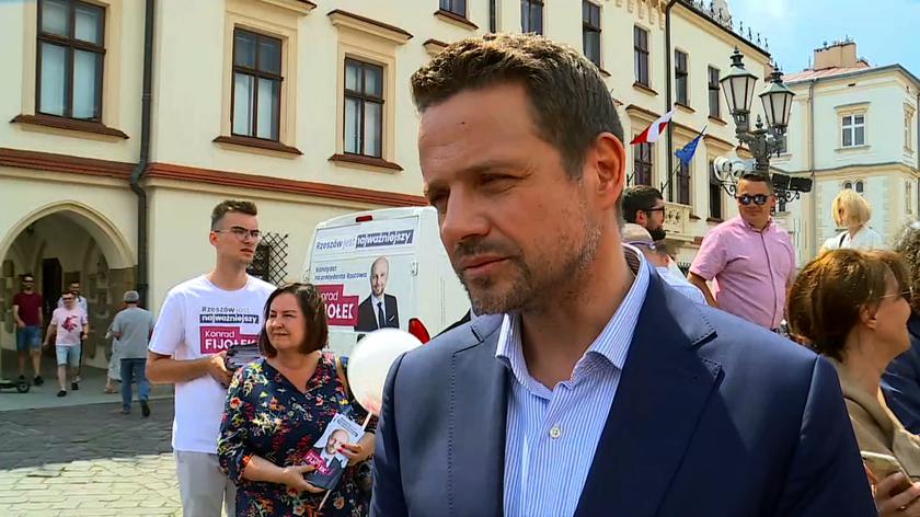 Rafał Trzaskowski w Rzeszowie na wiecu poparcia dla Konrada Fijołka