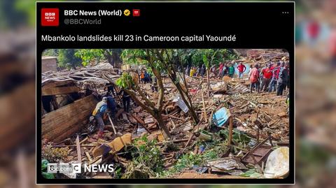 Do powodzi i osuwisk doszło w Jaune, stolicy Kamerunu