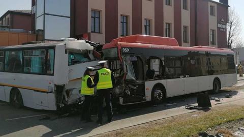 Wypadek dwóch autobusów w Rzeszowie