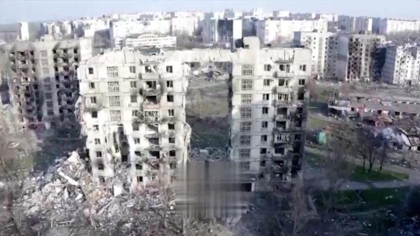 Ukraińskie władze opublikowały nagranie przedstawiające zniszczenia w Mariupolu