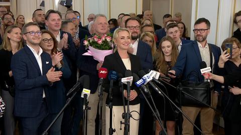 Izabela Bodnar po ogłoszeniu wyników exit poll 