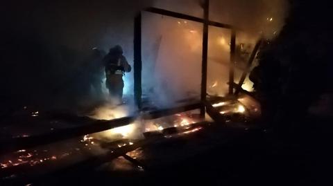 Pożar domku letniskowego w Warchałach