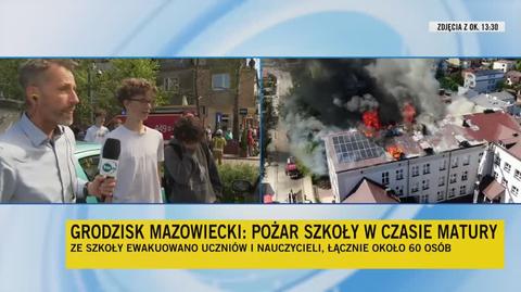 Uczeń o pożarze liceum w Grodzisku Mazowieckim 