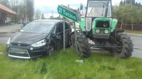 Pijany traktorzysta doprowadził do zderzenia z samochodem