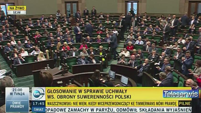 Sejm przyjął uchwałę ws. obrony suwerenności Rzeczypospolitej Polskiej i praw Polaków