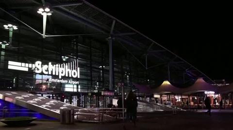 Lotnisko Schiphol w Amsterdamie. Wideo archiwalne
