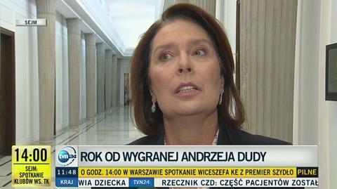 Małgorzta Kidawa-Błońska (PO) o prezydenturze Andrzeja Dudy