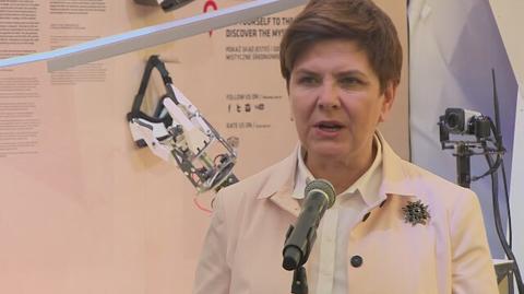 Premier Beata Szydło, podczas uroczystości otwarcia Parku Miłosierdzia