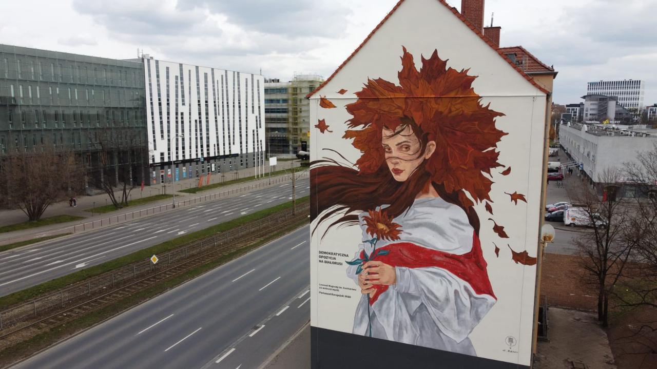 Wolność jest kobietą. We Wrocławiu powstał mural poświęcony białoruskiej opozycji