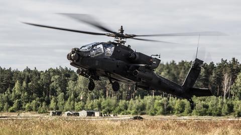 Śmigłowce Black Hawk i Apache podczas defilady lotniczej