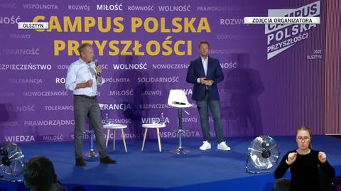 Tusk podczas Campusu Polska Przyszłości: nie możecie kłamcom zostawić kontroli nad przeszłością