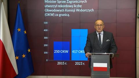 Szef MSZ: radykalnie rośnie liczba Polaków, którzy chcą głosować za granicą