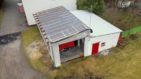 Wiatr zerwał dach z remizy strażaków ochotników