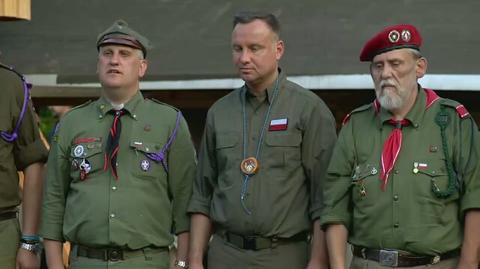 Prezydent Andrzej Duda w bazie harcerskiej "Orle Gniazdo"
