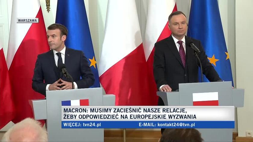 Macron: czekam na dzień aż każdy Polak będzie mógł powiedzieć: jeśli ktoś nas zaatakuje, to Europa nas obroni