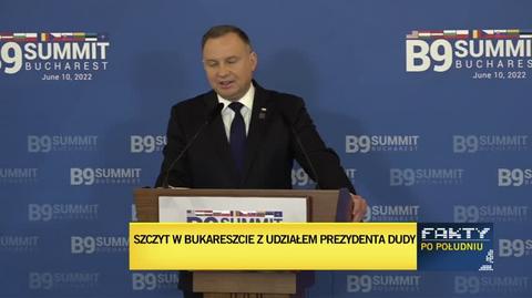 Andrzej Duda po spotkaniu przywódców państw Bukaresztańskiej Dziewiątki 