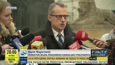 Magierowski: od dzisiejszego poranka p.o. prezesa TK jest Julia Przyłębska 