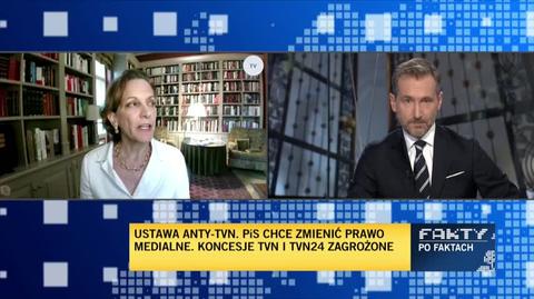 Applebaum o projekcie anty-TVN: w USA będzie to zrozumiane jako kolejny dowód, że Polska nie jest już demokracją
