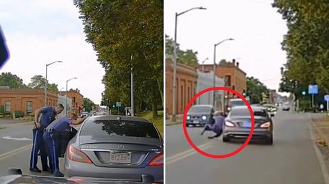 Massachusetts: kierowca ruszył podczas kontroli drogowej, ciągnąc za sobą policjanta