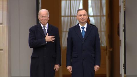Joe Biden przywitany w Pałacu Prezydenckim. Wybrzmiał amerykański hymn
