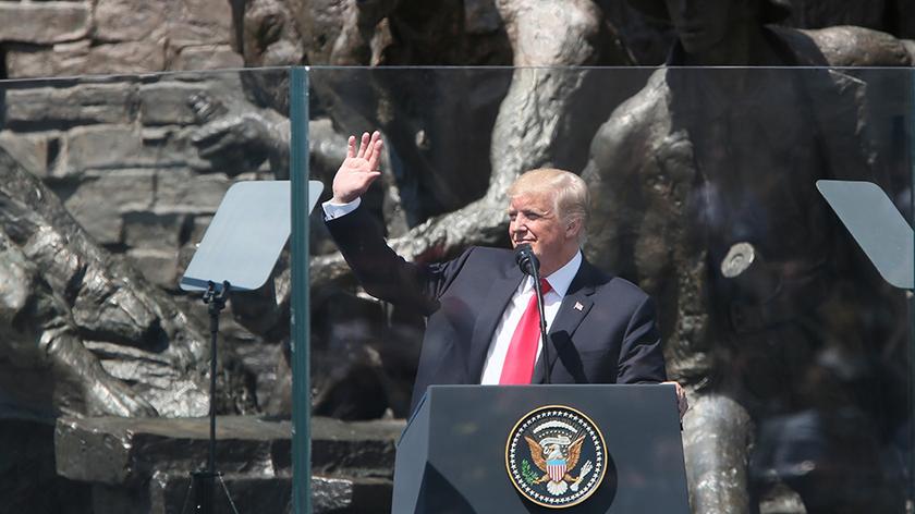 Donald Trump przemawiał na placu Krasińskich