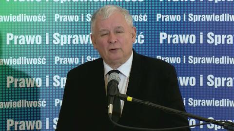 Jarosław Kaczyński podczas spotkania z wyborcami w Makowie Mazowieckim