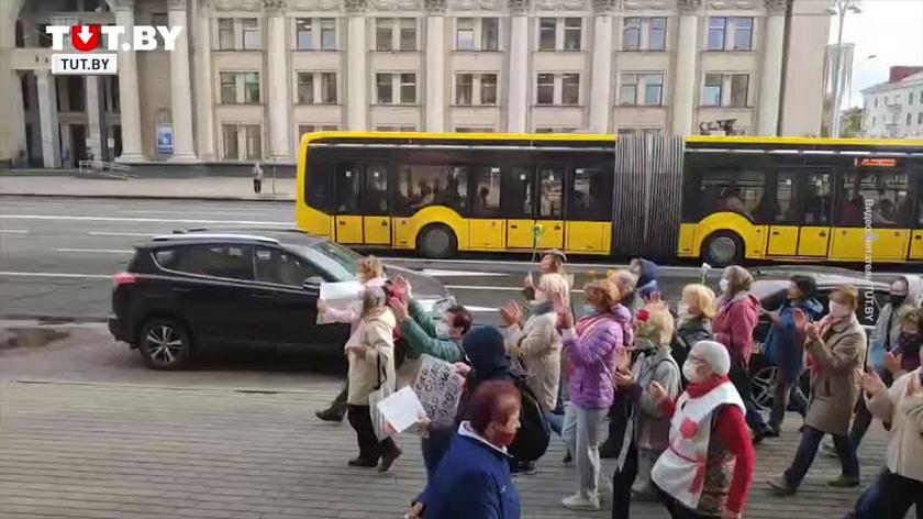 Protest emerytów w Mińsku