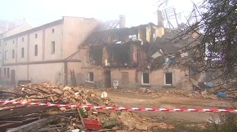 Zawaliła się część budynku w Ścinawie. Poparzona kobieta zabrana śmigłowcem do szpitala