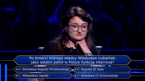 Po śmierci którego władcy Władysław Łubieński pełnił funkcję interrexa? Pytanie w "Milionerach" za 20 tysięcy złotych